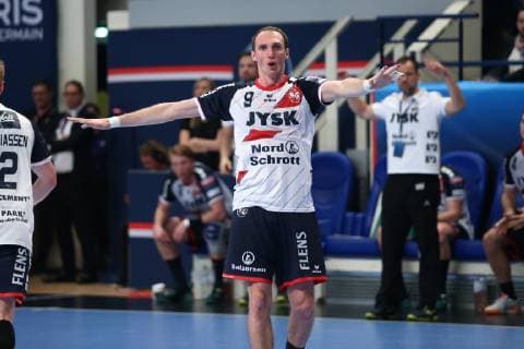 Handball, CL, Paris St. Germain - SG Felnsburg-Handewitt Holger Glandorf (Flensburg) HANDBALL : VELUX EHF Champions League - 7eme journee - Paris Saint-Germain HB vs SG Flensburg-Handewitt - 10 11 2018 KevinDomas Panoramic 