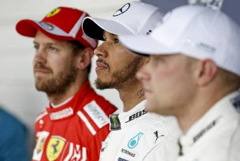 Motorsports: FIA Formula One World Championship WM Weltmeisterschaft 2018, Grand Prix of Brazil World Championship;2018;Grand Prix;Brazil , 44 Lewis Hamilton (GBR, Mercedes AMG Petronas F1 Team), 77 Valtteri Bottas (FIN, Mercedes AMG Petronas), , 5 Sebastian Vettel (GER, Scuderia Ferrari) Sao Paulo Brazil