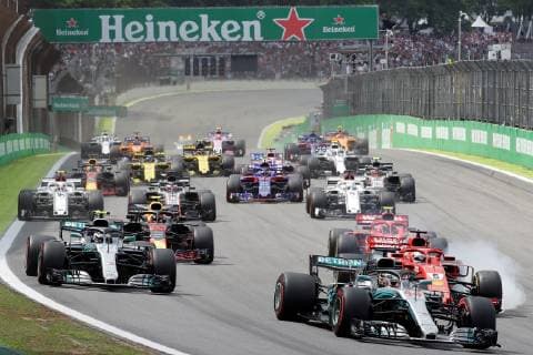 General view of the start for the drivers during the Grand Prix of Brazil, in Sao Paulo, Brazil, 11 November 2018. The Brazilian Grand Prix, the penultimate of the Formula One World Championship WM Weltmeisterschaft is held today at the Interlagos circuit in Sao Paulo. Formula One Grand Prix of Brazil !ACHTUNG: NUR REDAKTIONELLE NUTZUNG!  Copyright: xSebastiaoxMoreirax AME2359 20181111-636775582551015082