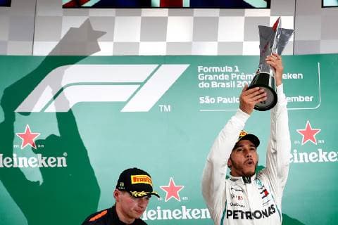 November 11, 2018 - Sao Paulo, Sao Paulo, Brazil - Sao Paulo, Sao Paulo, Brazil - Nov, 2018 - The english LEWIS HAMILTON Mercedes driver wins the Brazilian Grand Prix of Formula 1 at the Interlagos racetrack. Sao Paulo, Brazil, November 11, 2018. Lewis Hamilton wins Formula 1 Brazilian Grand Prix - ZUMAc168 20181111_zap_c168_013 Copyright: xMarceloxChellox