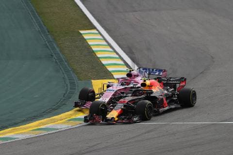 Formel 1, GP von Brasilien, Crash von Max Verstappen und Esteban Ocon Photo4 LaPresse 11 11 2018 Sao Paulo, Brazil Grand Prix Formula One Brazil 2018 In the pic: Max Verstappen (NED) Red Bull Racing RB14 and Esteban Ocon (FRA) Racing Point Force India F1 VJM11  Copyright: xPhoto4 LaPressex