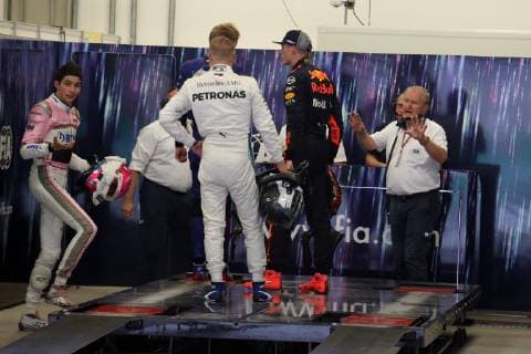 Formel 1, GP von Brasilien, Streit zwischen Max Verstappen und Esteban Ocon Photo4 LaPresse 11 11 2018 Sao Paulo, Brazil Grand Prix Formula One Brazil 2018 In the pic: argomoment between Max Verstappen (NED) Red Bull Racing RB14 and Esteban Ocon (FRA) Racing Point Force India F1 VJM11  Copyright: xPhoto4 LaPressex