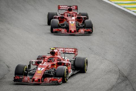 07 RAIKKONEN Kimi (fin), Scuderia Ferrari SF71H, action , 05 VETTEL Sebastian (ger), Scuderia Ferrari SF71H, action during the 2018 Formula One World Championship WM Weltmeisterschaft Brazil Grand Prix from November 08 to 11 in Sao Paulo, Brazil - Photo . Motorsports: FIA Formula One World Championship 2018, Grand Prix of Brazil World Championship;2018;Grand Prix;Brazil , Sao Paulo Brazil