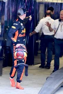 Second place for Max Verstappen (NED), 33, Red Bull Racing, after crash and clash with Esteban Ocon, Grand Prix Brazil, Circuit Autodromo Carlos Pace, Interlagos, Sao Paulo, Brazil, Formula1, Round 20, 2018. Photo: Credit: © Motorsports: FIA Formula One World Championship WM Weltmeisterschaft 2018, Grand Prix of Brazil World Championship;2018;Grand Prix;Brazil , Sao Paulo Brazil