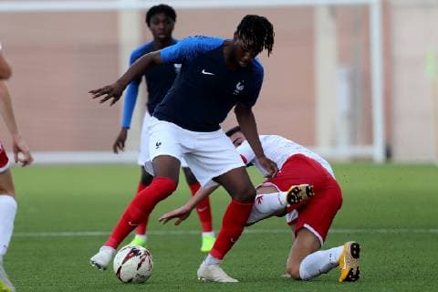 Charles Abi of France Under-19 during the UEFA Under-19 Championship 2019 Qualifying Group 6 match between France and Malta at the Centenary Stadium, Ta Qali, Malta on 14 November 2018. France U19 v Malta U19 MLT_FRA_U19_18