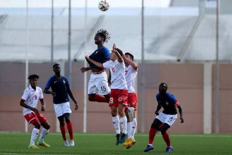 Charles Abi (15) of France Under-19 during the UEFA Under-19 Championship 2019 Qualifying Group 6 match between France and Malta at the Centenary Stadium, Ta Qali, Malta on 14 November 2018. France U19 v Malta U19 MLT_FRA_U19_18