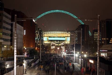 People make their way down Wembley Way at the England v USA game (Wayne Rooney s last England game) at Wembley Stadium, London, November 15, 2018. 