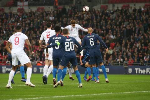 England v USA International Friendly L?nderspiel Dele Alli of England hits the cross bar with a header during the International Friendly match at Wembley Stadium, London Content Not Available For UK Newspapers Copyright: xPaulxChestertonx FIL-12555-0024