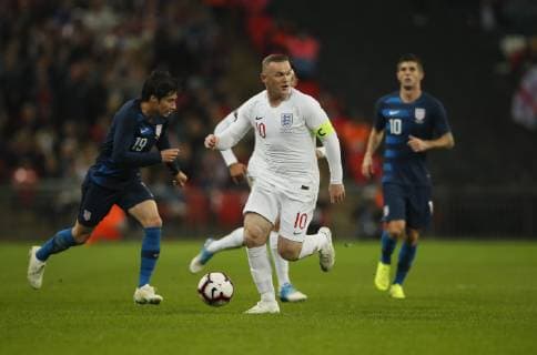 Wayne Rooney of England during the Friendly international match Länderspiel at Wembley Stadium, London. Picture date: 15th November 2018. Picture credit should read: David Klein Sportimage EDITORIAL USE ONLY. No use with unauthorised audio, video, data, fixture lists, club league logos or live services. Online in-match use limited to 120 images, no video emulation. No use in betting, games or single club league player publications. SPI_065_DK_England_USA.jpg