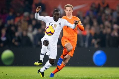 Ngolo Kante of France, Frenkie de Jong of Holland during the UEFA Nations League A group 1 qualifying match between The Netherlands and France at stadium De Kuip on November 16, 2018 in Rotterdam, The Netherlands UEFA Nations League A group 1 2018 2019 xVIxVIxImagesx xTomxBodexMultimediaxIVx 12796501