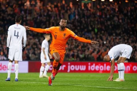 Raphael Varane of France, Georginio Wijnaldum of Holland, Steven N Zonzi of France during the UEFA Nations League A group 1 qualifying match between The Netherlands and France at stadium De Kuip on November 16, 2018 in Rotterdam, The Netherlands UEFA Nations League A group 1 2018 2019 xVIxVIxImagesx xTomxBodexMultimediaxIVx 12797159