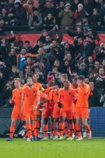 ROTTERDAM, Stadium de Kuip, 16-11-20-18, football, season 2018 2019, Players from The Netherlands celebrate the 1-0 goal during the Nations League game Netherlands - France Netherlands - France  x2625538x