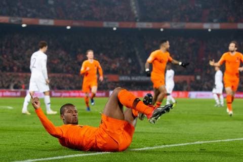 Fußball, Nations League, Niederlande - Frankreich Georginio Wijnaldum of Holland during the UEFA Nations League A group 1 qualifying match between The Netherlands and France at stadium De Kuip on November 16, 2018 in Rotterdam, The Netherlands UEFA Nations League A group 1 2018 2019 xVIxVIxImagesx xTomxBodexMultimediaxIVx 12798667