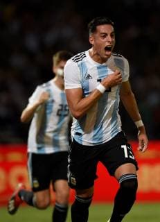 Argentina s Ramiro Funes Mori celebrates after scoring during a friendly international soccer match between Argentina and Mexico at Mario Alberto Kempes stadium in Cordoba, Argentina, 16 November 2018. Argentina vs Mexico !ACHTUNG: NUR REDAKTIONELLE NUTZUNG!  Copyright: xHernanxCortezx AME6470 20181117-636780243606405556