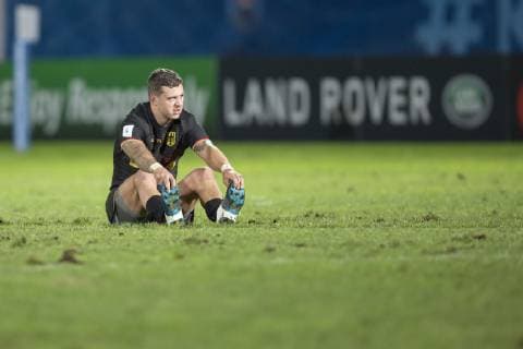 Deutschland - Kanada, WM-Qualifikationsspiel Qualifikationsspiel zum Rugby World Cup 2019 in Japan zwischen Deutschland und Kanada am 17.11.2018 in Marseille. Raynor Parkinson (Deutschland, 10) hat mit Wadenkraempfen und mit der grossen Enttaeuschung zu kaempfen., Marseille Bouches-du-Rhone Frankreich Stade Delort