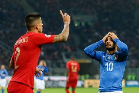 Fußball, Nations League, Italien - Portugal Italien, Mailand, 17.11.2018, UEFA Nations League, League A, Group 3, Italien - Portugal Lorenzo Insigne (ITA) gestikuliert, gestik ( DeFodi048