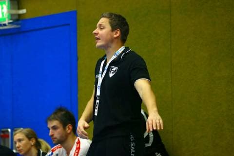 Trainer Michael Lerscht (Ferndorf) Handball 2.Liga 2018 19 EHV Aue - TuS Ferndorf 34:25 am 17.11.2018 EHV Aue - TuS Ferndorf