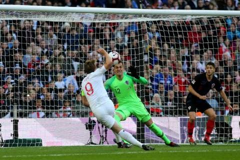 Harry Kane of England blasts the ball over the Croatia crossbar from close range during the Nations League A Group 4 international match L?nderspiel between England and Croatia at Wembley Stadium, London, England on 18 November 2018. Copyright: xPaulxDennisx PMI-2412-0006