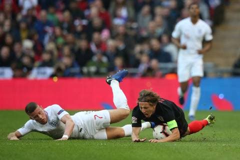 England v Croatia UEFA Nations League Luka Modric of Croatia is fouled by Ross Barkley of England during the UEFA Nations League match at Wembley Stadium, London Content Not Available For UK Newspapers Copyright: xPaulxChestertonx FIL-12568-0007
