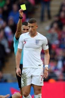 England v Croatia UEFA Nations League Ross Barkley of England gets a yellow card from Referee Anastasios Sidiropoulos (GRE) for a foul on Luka Modric of Croatia during the UEFA Nations League match at Wembley Stadium, London Content Not Available For UK Newspapers Copyright: xPaulxChestertonx FIL-12568-0009