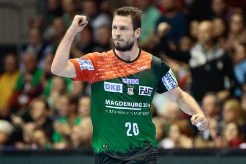 18.11.2018, xtgx, Handball EHF Pokal, SC Magdeburg - FC Porto emspor, v.l. Mads Christiansen (Magdeburg, 20) Jubel, Torjubel, jubelt über das Tor, celebrate the goal, celebration GETEC Arena