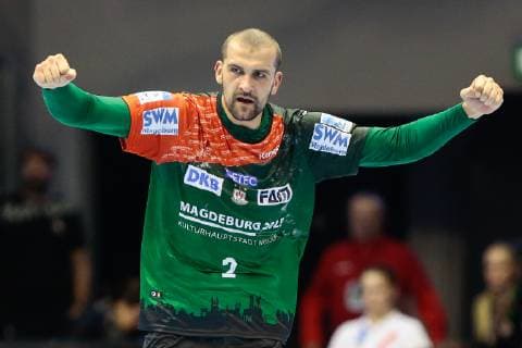 18.11.2018, xtgx, Handball EHF Pokal, SC Magdeburg - FC Porto emspor, v.l. Zeljko Musa (Magdeburg, 2) Jubel, Torjubel, jubelt über das Tor, celebrate the goal, celebration GETEC Arena