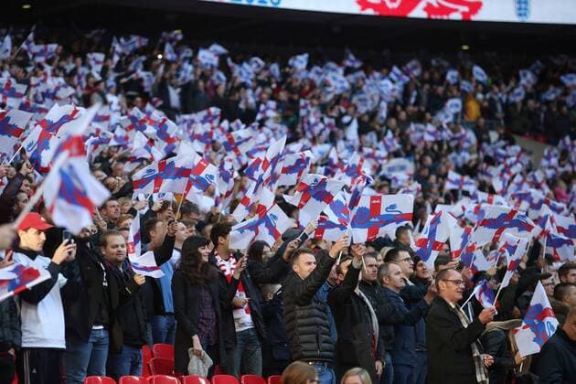 England v Croatia UEFA Nations League The England fans wave their flags before the UEFA Nations League match at Wembley Stadium, London Content Not Available For UK Newspapers Copyright: xPaulxChestertonx FIL-12568-0032