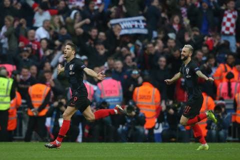 England v Croatia UEFA Nations League Andrej Kramaric of Croatia celebrates scoring his sides 1st goal during the UEFA Nations League match at Wembley Stadium, London Content Not Available For UK Newspapers Copyright: xPaulxChestertonx FIL-12568-0051