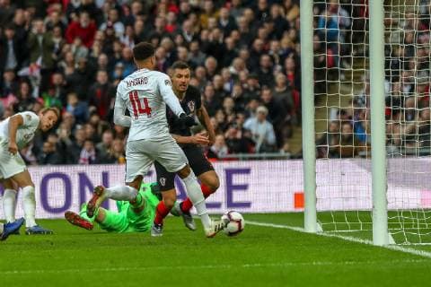 GOAL - Jesse Lingard Manchester United ManU of England scores his team?s first goal to make the score 1-1during the Nations League A Group 4 international match L?nderspiel between England and Croatia at Wembley Stadium, London, England on 18 November 2018. Copyright: xDavidxHornx PMI-2413-0028