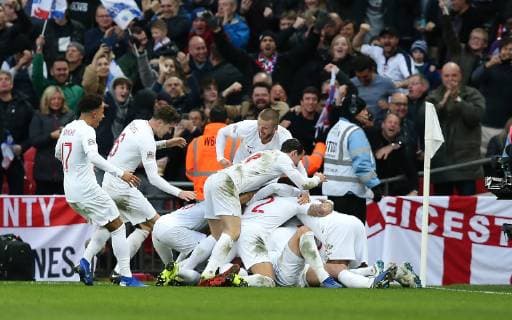 England v Croatia UEFA Nations League Harry Kane of England celebrates scoring a goal during the UEFA Nations League match at Wembley Stadium, London Content Not Available For UK Newspapers Copyright: xJamesxWilsonx FIL-12569-0026