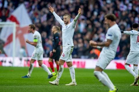 Eric Dier of England celebrates the victory during the UEFA Nation League Group Stage match between England and Croatia at Wembley Stadium, London, England on 18 November 2018. Copyright: xSalvioxCalabresex 21990017