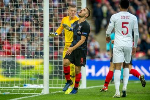 Nikola Vlasic of Croatia rues a missed chance during the UEFA Nation League Group Stage match between England and Croatia at Wembley Stadium, London, England on 18 November 2018. Copyright: xSalvioxCalabresex 21990047