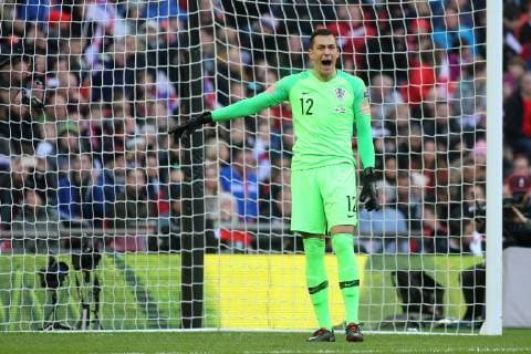 Croatia goalkeeper, Lovre Kalinic during the Nations League A Group 4 international match L?nderspiel between England and Croatia at Wembley Stadium, London, England on 18 November 2018. Copyright: xPaulxDennisx PMI-2412-0057