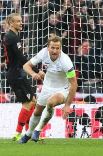 Harry Kane turns away to celebrate after scoring England s opening goal during the Nations League A Group 4 international match L?nderspiel between England and Croatia at Wembley Stadium, London, England on 18 November 2018. Copyright: xPaulxDennisx PMI-2412-0065