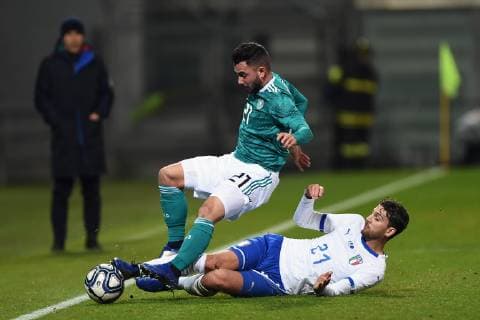 Fußball, U21, Italien - Deutschland Db Reggio Emilia 19 11 2018 - amichevole Italia-Germania Under 21 foto Daniele Buffa Image nella foto: Marco Richter-Manuel Locatelli 