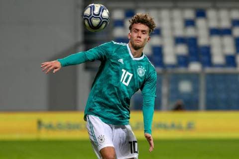 November 19, 2018 - Reggio Emilia, Reggio Emilia, Italy - Waldschmidt Luca during the friendly match between Italy U21 U 21 and Germany U21 at Mapei Stadium on November 19, 2018 in Reggio Emilia, Italy. Italy U21 v Germany U21 - International Friendly Länderspiel  - ZUMAn230 20181119_zaa_n230_214 Copyright: xEmmanuelexCiancaglinix