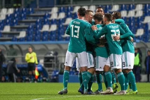 November 19, 2018 - Reggio Emilia, Reggio Emilia, Italy - Germany U21 U 21 during the friendly match between Italy U21 and Germany U21 at Mapei Stadium on November 19, 2018 in Reggio Emilia, Italy. Italy U21 v Germany U21 - International Friendly Länderspiel  - ZUMAn230 20181119_zaa_n230_208 Copyright: xEmmanuelexCiancaglinix