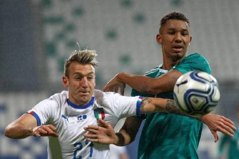 November 19, 2018 - Reggio Emilia, Reggio Emilia, Italy - La Gumina Antonino during the friendly match between Italy U21 U 21 and Germany U21 at Mapei Stadium on November 19, 2018 in Reggio Emilia, Italy. Italy U21 v Germany U21 - International Friendly Länderspiel  - ZUMAn230 20181119_zaa_n230_185 Copyright: xEmmanuelexCiancaglinix