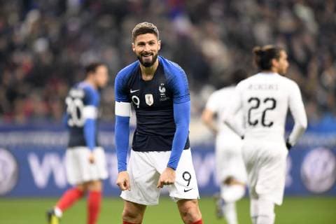 Fußball, Frankreich - Uruguay 09 OLIVIER GIROUD (FRA) - JOIE FOOTBALL : France vs Uruguay - Match Amical - 20 11 2018 AnthonyBIBARD FEP Panoramic 