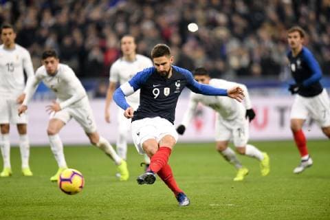 09 OLIVIER GIROUD (FRA) - PENALTY - BUT FOOTBALL : France vs Uruguay - Match Amical - 20 11 2018 AnthonyBIBARD FEP Panoramic 