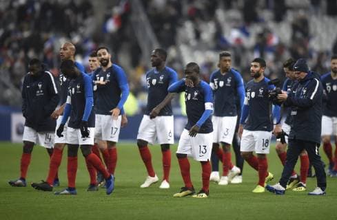 joie des joueurs de l equipe de France FOOTBALL : France vs Uruguay - Match Amical - Paris - 20 11 2018 FedericoPestellini PANORAMIC 