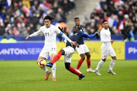 21 EDINSON CAVANI (URU) - 22 Ferland MENDY (fra) FOOTBALL : France vs Uruguay - Match Amical - 20 11 2018 AnthonyBIBARD FEP Panoramic 