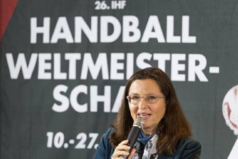Pressekonferenz zur Handball WM, Coubertin Olympiapark Muenchen.21.11.2018. Im Bild: Marion Schoene, Geschaeftsfuehrerin Olympiapark Muenchen GmbH Â