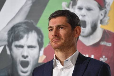 Henning Fritz, Weltmeister 2007 und WM-Botschafter Hamburg- Einzelbild,angeschnittenes Einzelmotiv,Portraet,Portrait,Porträt. Pressekonferenz Ó50 Tage bis zur Handball-WM 2019Ó am 21.11.2018 in Muenchen.
