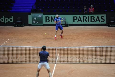 Finale Coupe Davis 2018 - Entrainement equipe de France - Tsonga Chardy TENNIS : Finale Coupe Davis - Lille - 22 11 2018 chryslenecaillaud panoramic 