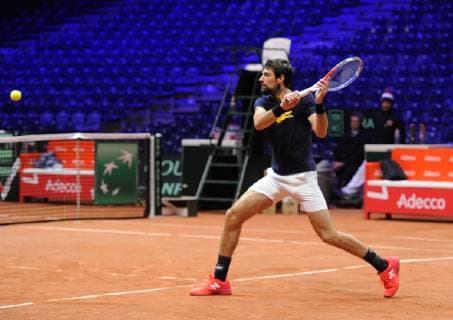 Finale Coupe Davis 2018 - Entrainement equipe de France - Tsonga Chardy TENNIS : Finale Coupe Davis - Lille - 22 11 2018 chryslenecaillaud panoramic 