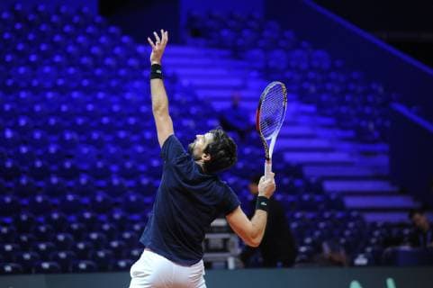 Finale Coupe Davis 2018 - Entrainement equipe de France - Tsonga Chardy TENNIS : Finale Coupe Davis - Lille - 22 11 2018 chryslenecaillaud panoramic 