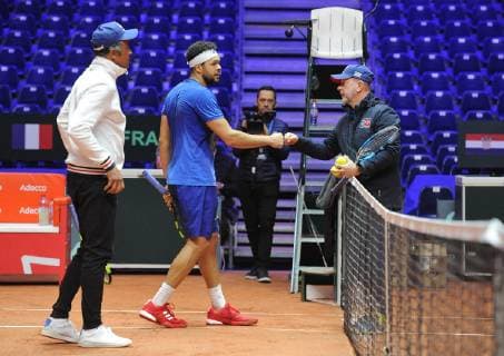 Finale Coupe Davis 2018 - Entrainement equipe de France - Tsonga Chardy Yannick Noah TENNIS : Finale Coupe Davis - Lille - 22 11 2018 chryslenecaillaud panoramic 