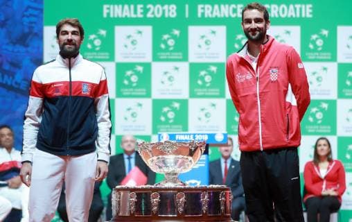 Davis Cup - Men s Doubles Draw 22.11.2018.,Stadium Pierre-Mauroy, France, Lille - Men s Doubles Draw for Davis Cup Final s France - Croatia . . Jeremy Chardy, Marin Cilic.  SanjinxStrukic PIXSELL