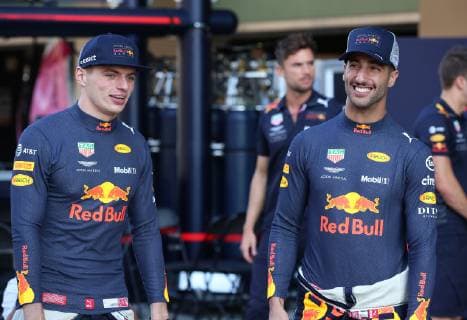 Max Verstappen, Daniel Ricciardo, Red Bull Racing, formula 1 GP, Abu Dhabi, Yas Marina Circuit, VAE, 22.11.2018 Photo:mspb Jean Petin Max Verstappen, Daniel Ricciardo, formula 1 GP, VAE, 2018